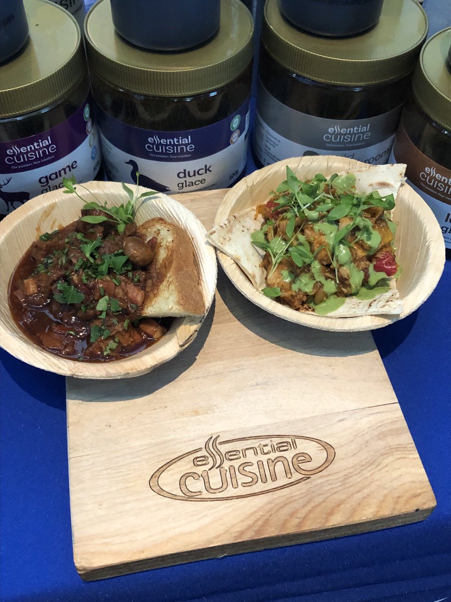 Beef Bourguignon made with ⁦@essentialcuisin⁩ Signature Red Wine Jus and Chicken Tagine made using @streetfoodchef ⁦@essentialcuisin⁩ Chermoula Seasoning garnished with @specialitybread ⁦@koppertcress⁩ thanks for the products. Great show with ⁦@wellocks⁩