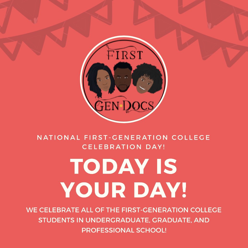 Happy National First-Gen Day to all our first-gen kin! Today we celebrate the brilliance, persistence, and impact of first-gen college students nationwide.

Remember: We matter. We belong. And we will succeed. #FirstGenDay #FirstGenCelebration #CelebrateFirstGen #FirstGenDocs
