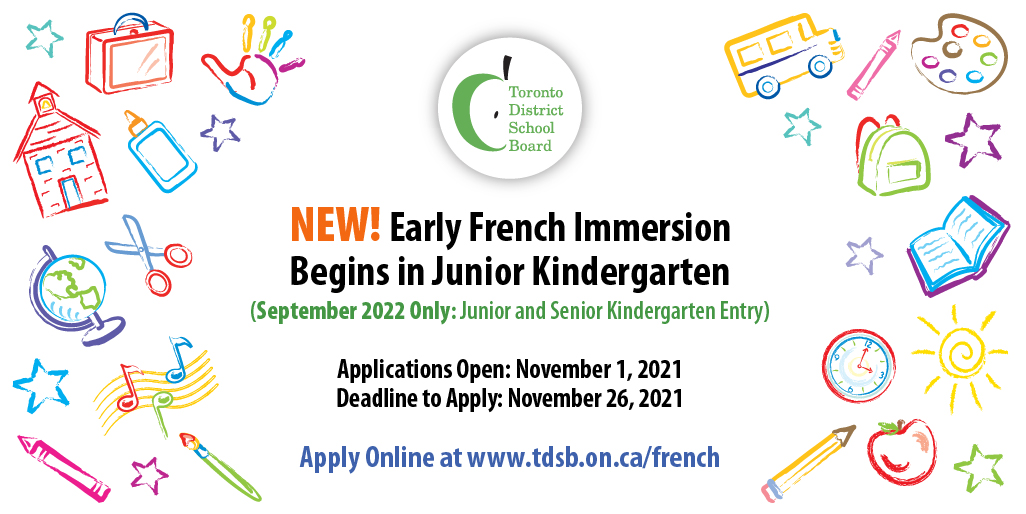 Applications to our Early French Immersion program are now open. 🍏

Want to learn more? 

Join us tonight for an information session or learn more here ↪️ bit.ly/3oxxeqW