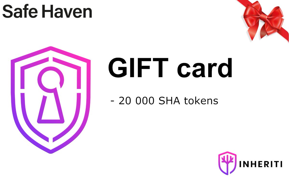 🔥💰𝐆𝐢𝐯𝐞𝐚𝐰𝐚𝐲 20 000 $SHA Tokens!💰🔥

How to enter the giveaway:

1⃣follow <a href="/rkkotnik/">Rok Kotnik</a> 
2⃣follow <a href="/SafeHavenio/">Safe Haven (SHA)</a> 
3⃣comment #SHA
4⃣tag 2 friends
5⃣retweet

Winner selection on 21.11.2021.

🏆previous giveaway winner: <a href="/cryptokittency/">cryptokittency 🐈‍⬛</a>

#giveaway #SHA #crypto #inheritance #BTC