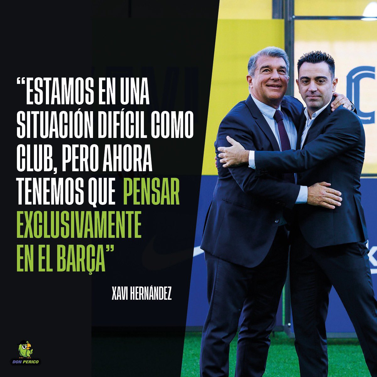 PericoNegro_'s tweet photo. Así las primeras palabras de Xavi Hernández como nuevo mister del Barcelona.

#Xavi #XaviHernandez #FCBarcelona #xavistay #xaviya #laliga #FCB https://t.co/Cs9uXeD8xG