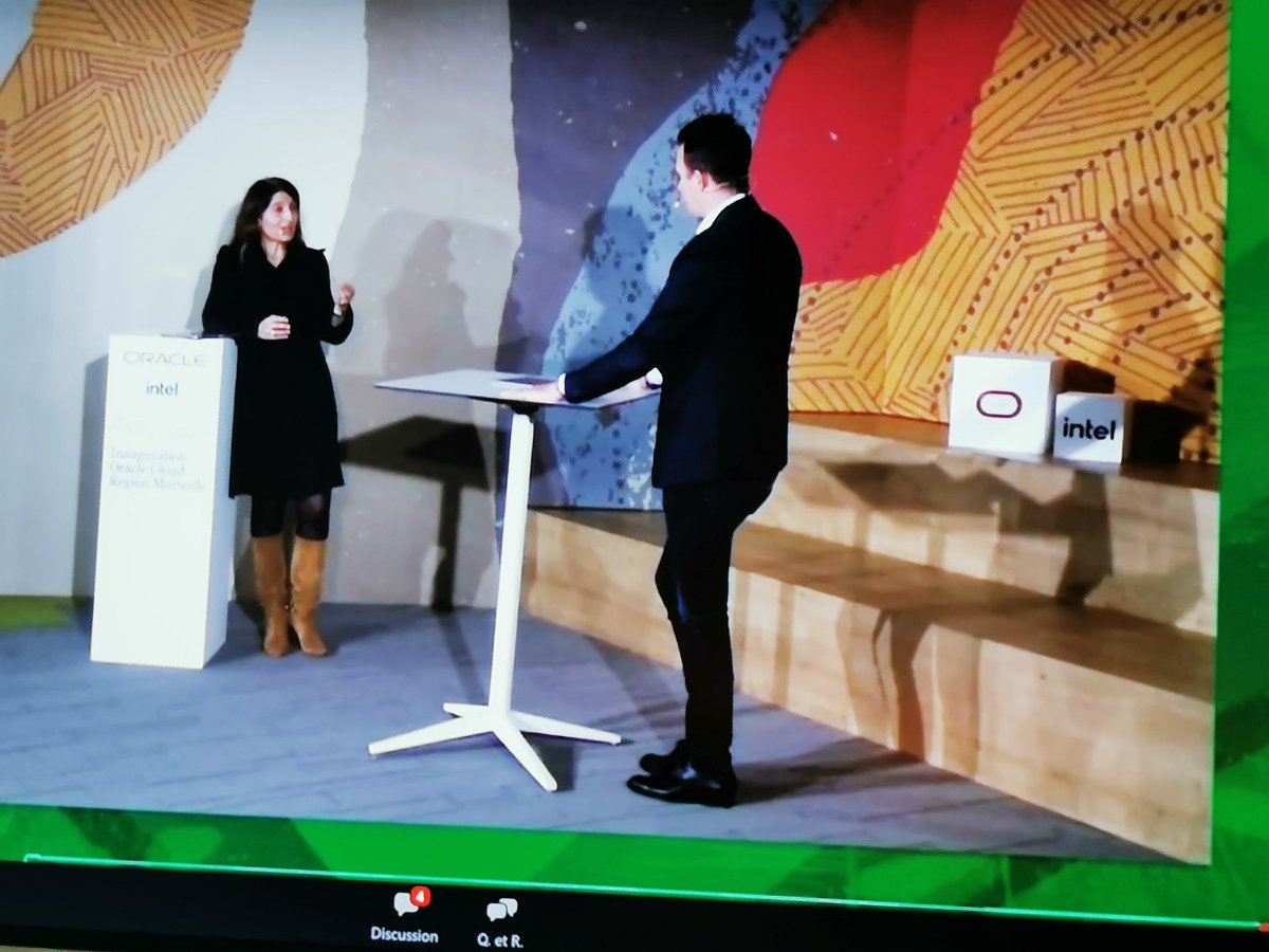 [#OracleCloudFr] @KarineP_Oracle :" Notre #datacenter est à tous nos clients qu'ils soient basés à Paris ou ailleurs"

#AI #MachineLearning #Cloud

<a href="/Nicochan33/">Nicolas Babin</a> <a href="/ipfconline1/">ipfconline</a> <a href="/Ym78200/">Yann Marchand</a> <a href="/kalydeoo/">Eric Gaubert</a> <a href="/3itcom/">Jla </a> <a href="/mallys/">jonathan malpass</a> <a href="/Shi4Tech/">💙 #TechForGood 💙</a> <a href="/gvalan/">Greg Valancius</a> <a href="/diioannid/">Dimitris Ioannides</a> <a href="/mallys_/">Mallys </a> <a href="/pascal_bornet/">Pascal Bornet</a> <a href="/Oracle_France/">Oracle France</a>