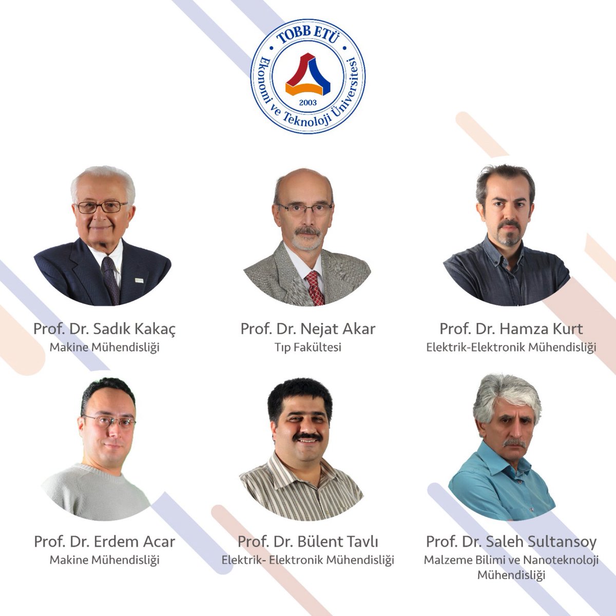Öğretim üyelerimiz Prof. Dr. Bülent Tavlı, Prof. Dr. Erdem Acar, Prof. Dr. Hamza Kurt, Prof. Dr. Nejat Akar, Prof. Dr. Sadık Kakaç ve Prof. Dr. Saleh Sultansoy dünyanın en etkili bilim insanları arasında yer aldı. bit.ly/3qiGKlk