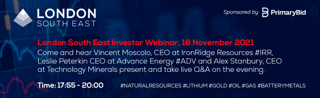 DonaldLeggatt's tweet photo. I'm delighted to announce that @TechMinerals is presenting at the next @LondonSouthEast #Natural Resources evening. #TechMin are IPO'ing soon on #lse and both recycle and search for #batterymetals That's 16 Nov, 6 pm onwards. Please register here: https://t.co/i6P556Chtd https://t.co/06pDBDI8nF