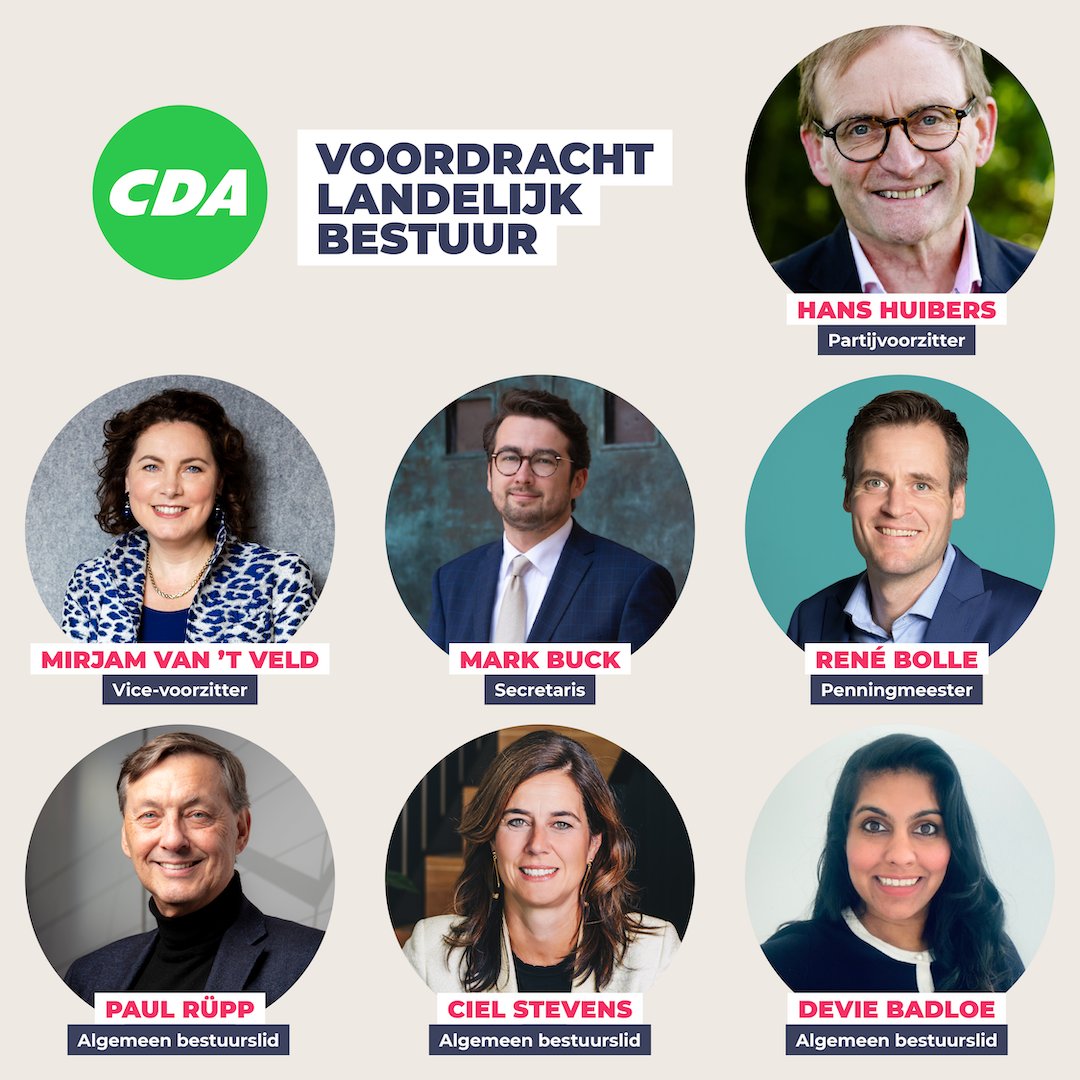 Op 15 oktober heeft het Partijbestuur Hans, Mirjam, Mark, René, Paul, Ciel en Devie voorgedragen voor het Landelijk Bestuur. Er hebben zich geen tegenkandidaten gemeld.

Lees hier meer 👉 cda.nl/actueel/nieuws…