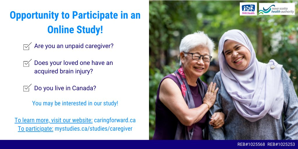 caring_study's tweet image. Complete online questionnaires to help us learn more about the experiences of unpaid caregivers of acquired brain injury survivors living in Canada! 

To find out more, visit CaringForward.ca. 

#TBI #ABI #caregiver #research #caregiversupport #acquiredbraininjury