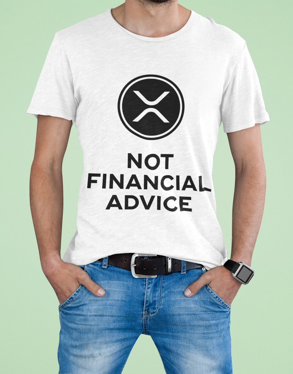 RimauCorp's tweet photo. XRP. Not Finacial Advice. https://t.co/FzFZ8Y6ppb #crypto #tshirt  from #rimaucorp on #teepublic #spreadshirt #designedbyhumans #redbubble and #threadless. Tell everyone about #ripple #XRP. #blockchain #cryptotshirt #cryptoart #funnytee #notfinancialadvice. https://t.co/QNfzgEYYJG