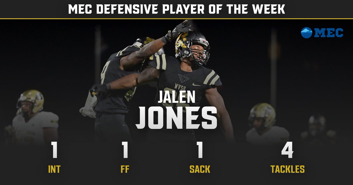 🏈 | Congrats to Jalen Jones for being named the Mountain East Conference Defensive Player of the Week! 📰 bit.ly/3D281vF @WvsuFootball #GoSTATE