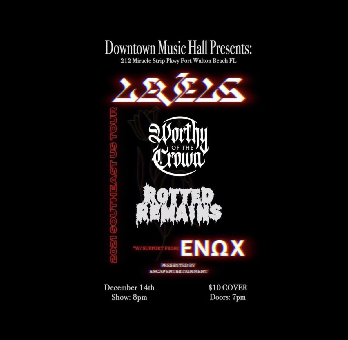 worthy_crown's tweet photo. Next up for us @levelsAR and @ENOXband at Downtown Music Hall in Fort Walton Beach FL with our friends @RottedRemains from Panama City!!! #metal #concert #levels #enox #worthyofthecrown #Live #livemusic #djent #HeavyMetal #metalhead #metalcore #DIY #southeastustour #247Concert https://t.co/1QsvrGD2pP