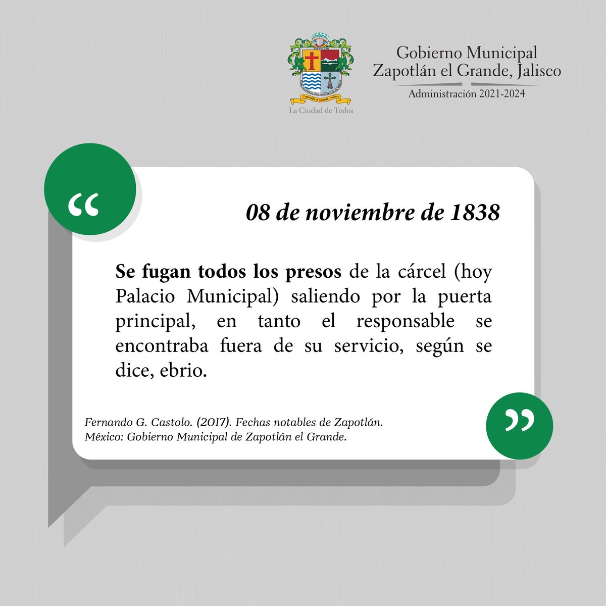 ZapotlanGob's tweet photo. Este 8 de noviembre tenemos tres fechas notables para conocer y recordar de la historia de nuestro Zapotlán el Grande, #LaCiudadDeTodos. Aquí te las compartimos.
#Efemérides
#FechasNotables https://t.co/sWFhoxgZZR