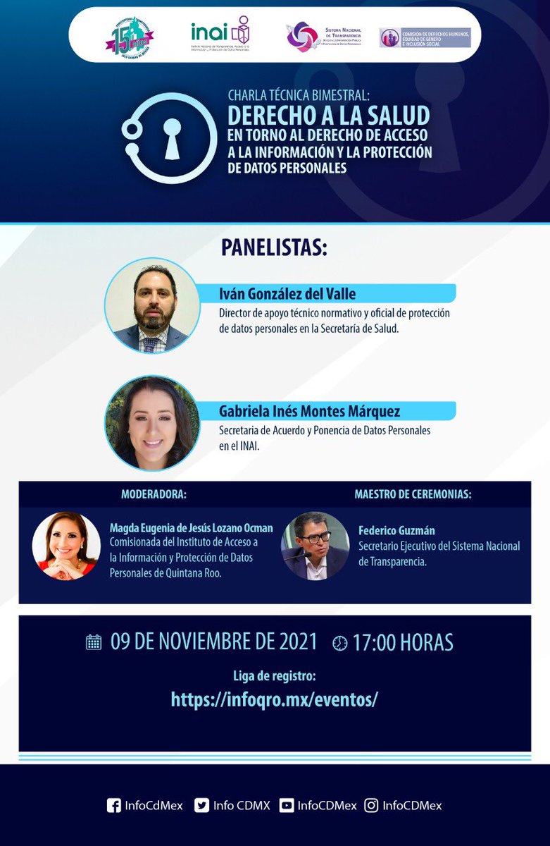 cdhegis's tweet photo. 💬 Seguimos fomentando el conocimiento y debate sobre la #Transparencia y los #DatosPersonales. Acompáñanos mañana en la Charla Técnica Bimestral “Derecho a la Salud en Torno al Derecho de Acceso a la Información y la Protección de Datos Personales”. Checa los detalles 👇🏻 https://t.co/2HAUhCucMj
