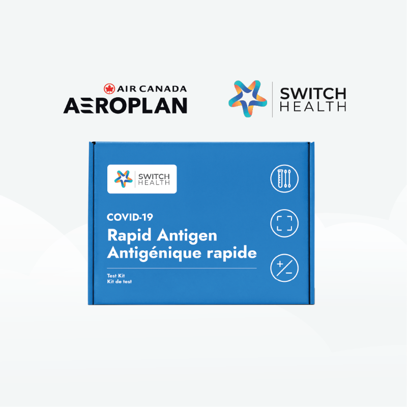 AirCanada's tweet photo. Need a COVID-19 antigen test for your next trip? Enjoy the convenience of a self-administered rapid antigen test that you can complete from the comfort of your home and that does not require lab processing. This test meets requirements to enter the U.S., amongst other countries.
