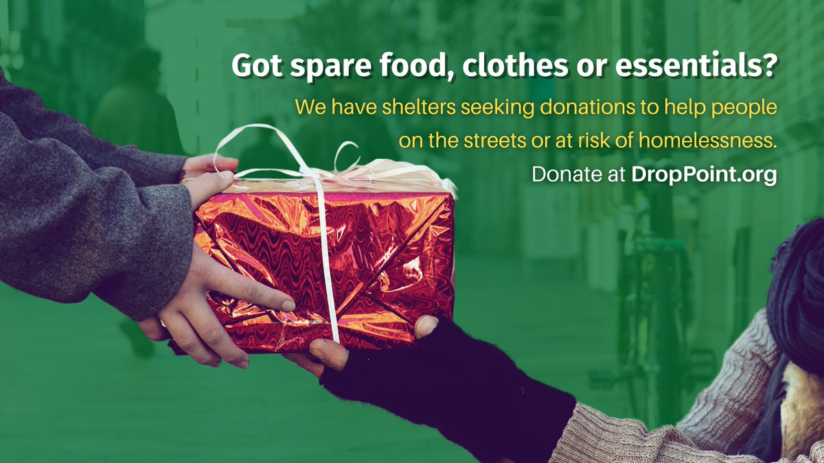 DropPointHQ's tweet image. This season the streets are getting colder, but our outreach projects &amp;amp; shelters are looking to offer a warm place for people at risk of homelessness. They are seeking donations of coats, food, toiletries and more. #homeless #outreach #shelter #foodbank #charity