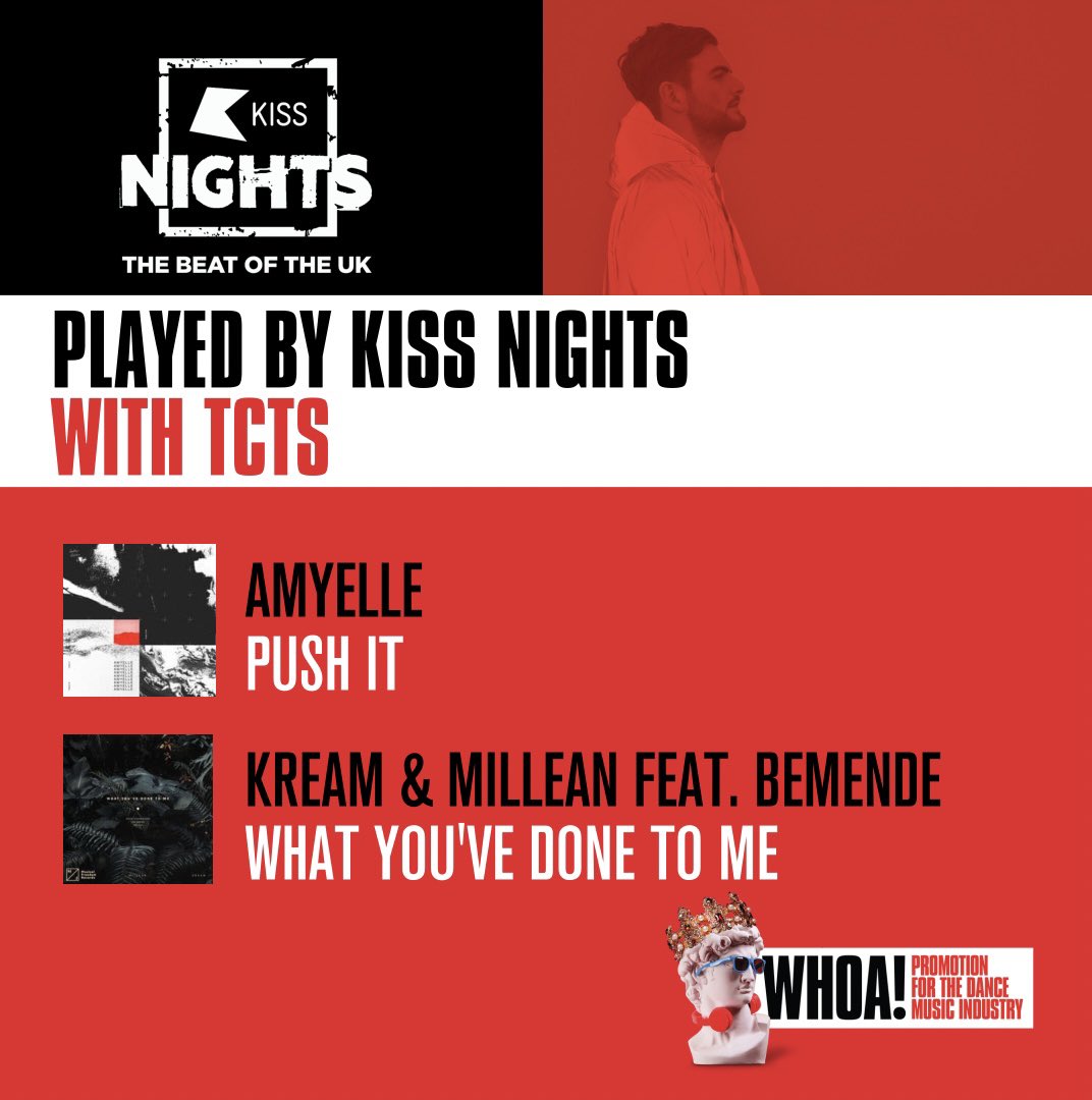 whoapromotions's tweet photo. Thanks for the support over the weekend @TCTS on Kiss Nights @KissFMUK !
@amyelle - ‘Push It’
@wearekream & @milleanfm feat. #Bemende - ‘What You've Done To Me’
.
.
@AnotherRhythmUK @musicalfreedom https://t.co/QnZQdZUGr8