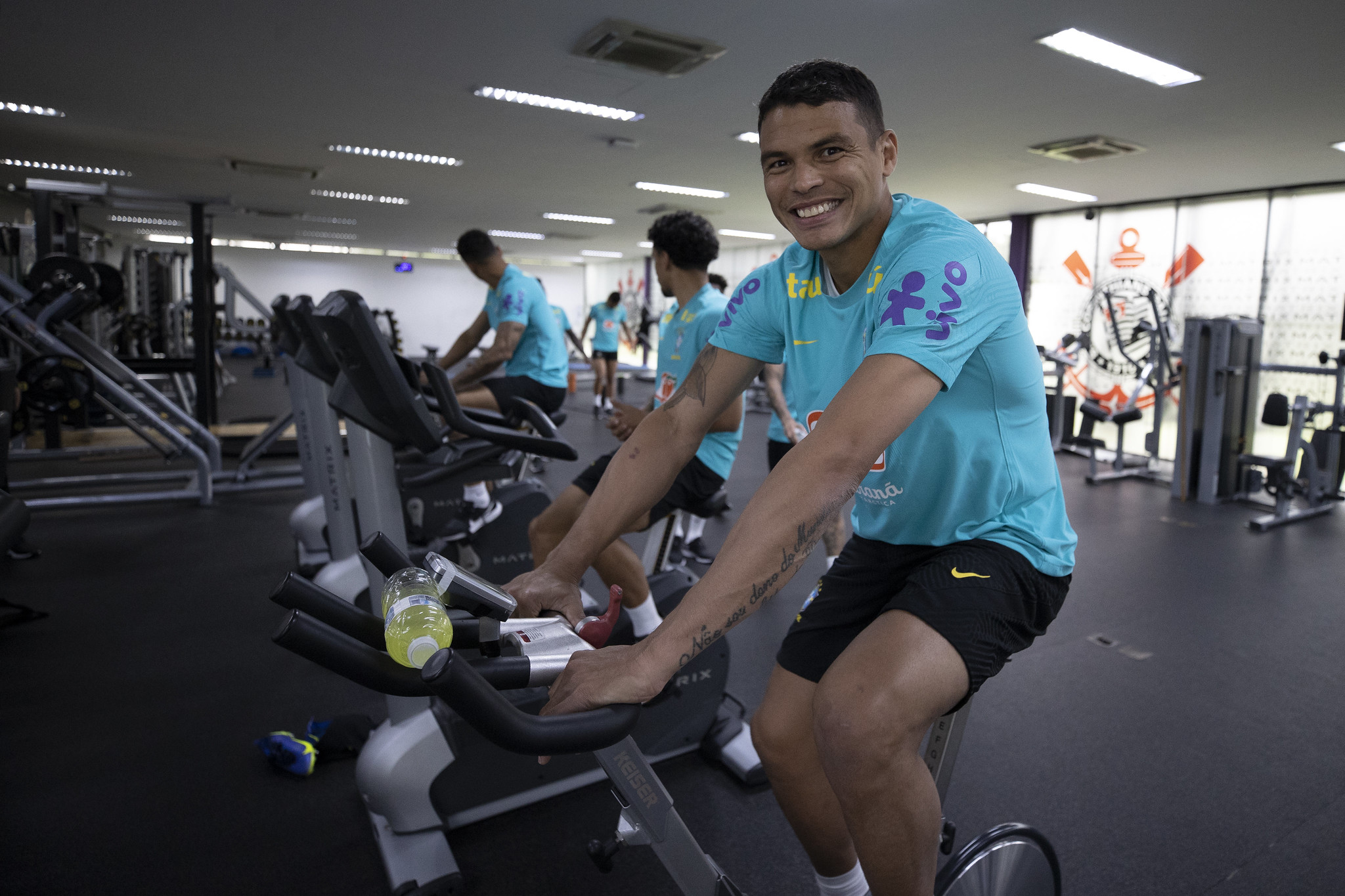 Brazil vs Colombia LIVE: 37-year-old Thiago Silva at Brazil training before Colombia match