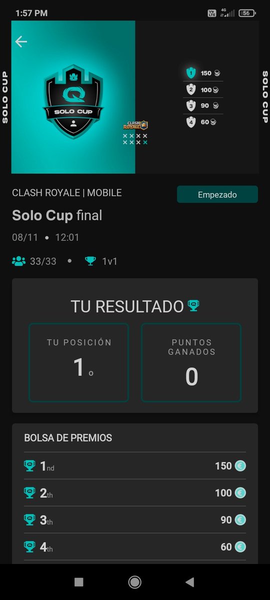 #1 en @QLASHcr, ya tocaba. Mal en Main pero es lo que hay. Thanks