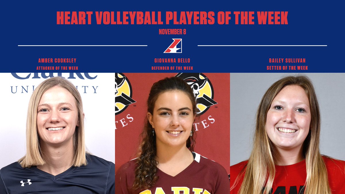 TheHeartConf's tweet photo. W🏐, Congratulations to our final Heart Women's Volleyball Players of the Week of 2021!

https://t.co/CN3AaVv1fa https://t.co/43u44rpUdR