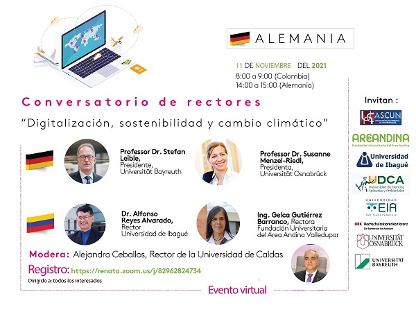 #EventosASCUN | Los invitamos a participar en el conversatorio de rectores: “Digitalización, sostenibilidad y cambio climático”, organizado en el marco de la iniciativa Viaje Global 📆 11/11 ⏰ 8:00 a.m. Más 👉 bit.ly/3bP6FbE #ASCUN #EducaciónSuperior #Universidades