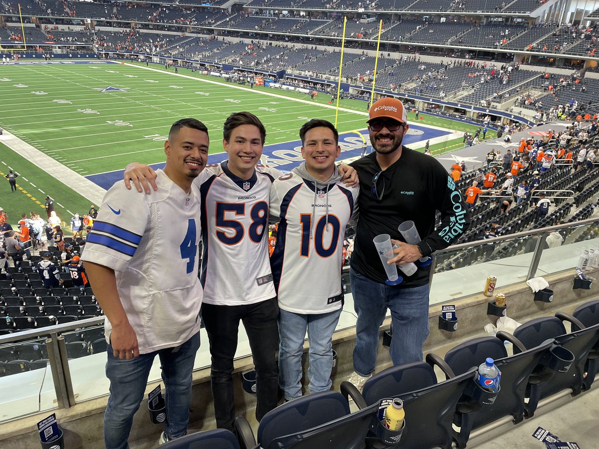Naley_13's tweet photo. Great weekend I got to see my boy @tx_nate and also watch the Broncos get a Dub against the Cowboys. Currently 2-0 watching Broncos Games in person 😎 #broncoscountry https://t.co/pUgbB4aJaK