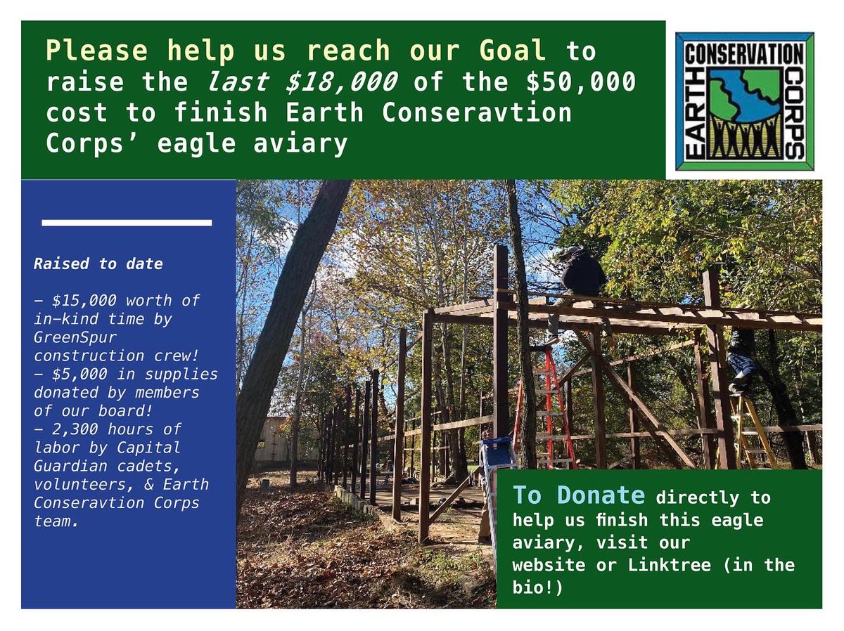EarthCC's tweet image. Interested in getting your hands dirty? Come join us TOMORROW from 1-3pm @ 3190 Oak Hill Drive &amp;amp; help us finish building our eagle aviary with Capital Guardian cadets! To see full details, check out our most recent post on Instagram! 
#birdsofprey #raptorconservation #CGYCA