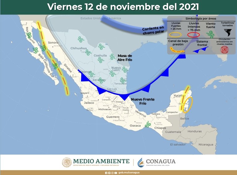 PCcoahuila's tweet photo. Un #FrenteFrío ingresará en el norte del país el día miércoles; para el jueves el recorrerá #Coahuila. La masa de aire frío que lo impulsa generará fuertes rachas de viento y un descenso en las temperaturas con máximas de 18 a 20°C y mínimas de 9 y 13°C
https://t.co/Rr0CoG7ch6 https://t.co/HlJDnGa7vi