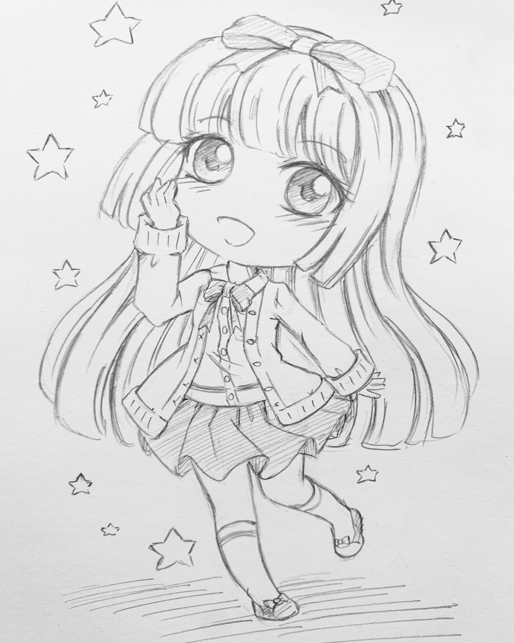 chibi anime girl drawing