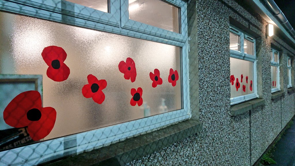 We spoke about Remembrance, Armistice and why the 11th hour of the eleventh day of the 11th month was so significant before making a poppy display along the windows down the side of the hall .