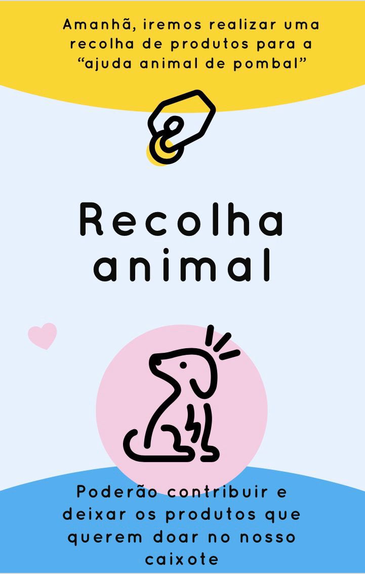 porque a campanha não é só bem bom e música alta, amanhã Tu podes fazer a diferença ! Traz o que achares mais apropriado, como ração, um brinquedo que o Teu animal já não use, nada é inútil !

Não só Tudo por Ti, mas também Tudo por Todos. 🤎