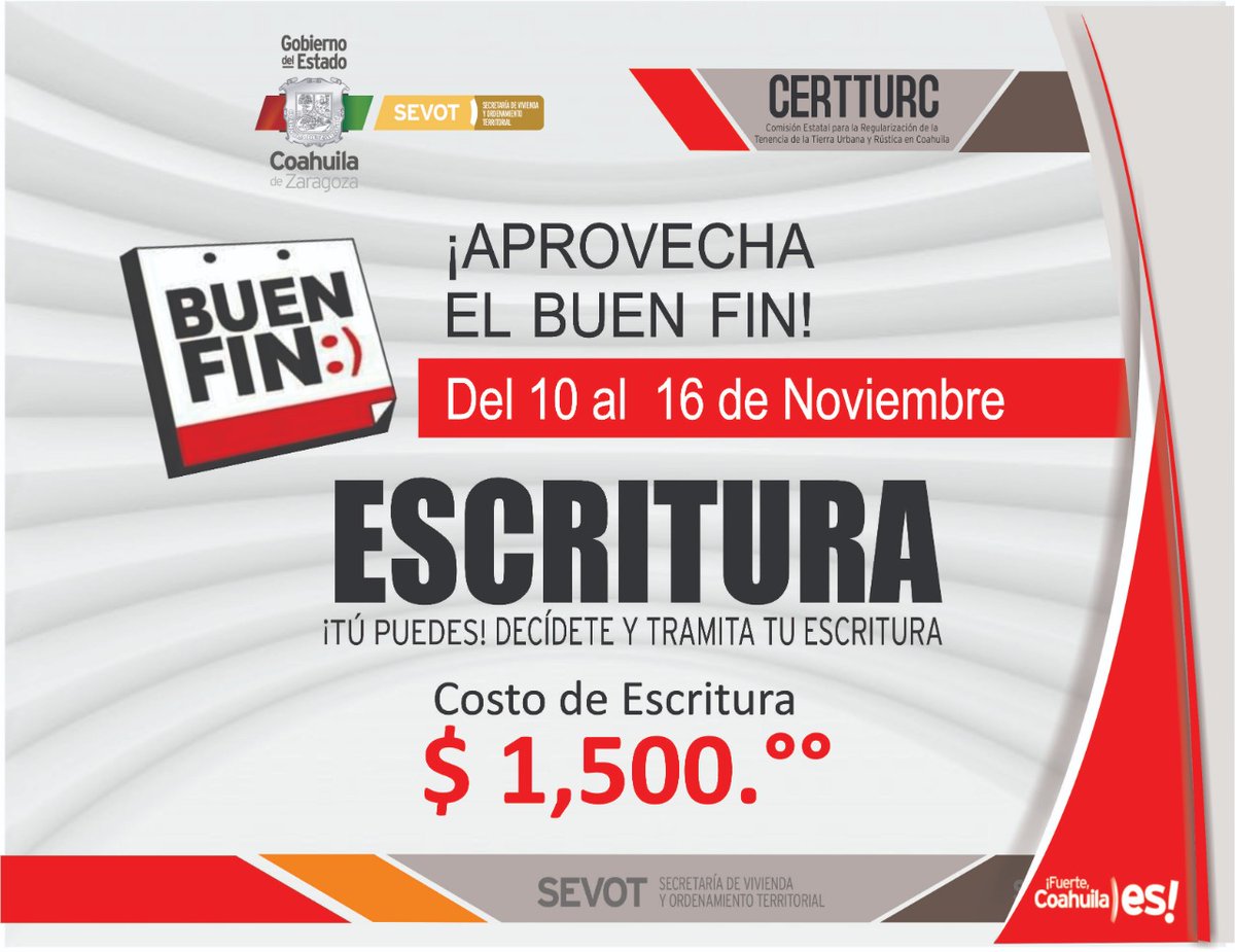 certturccentro's tweet photo. Aprovecha este #BuenFin del 10 al 16 de Noviembre 2021
Las promociones que tenemos para ti #CertezaJuridica 
@GobDeCoahuila https://t.co/h93ANVFWVO