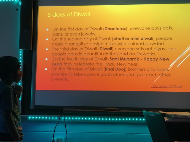 The students enjoyed learning about Diwali this afternoon. One of our students put together a beautiful presentation to teach our class about this holiday. <a href="/CMSmtolive/">CMS Elementary School</a> @MathWithMrsM <a href="/KatVizzone/">Kat Vizzone</a> <a href="/ZywickiR/">Dr. Robert R. Zywicki</a>