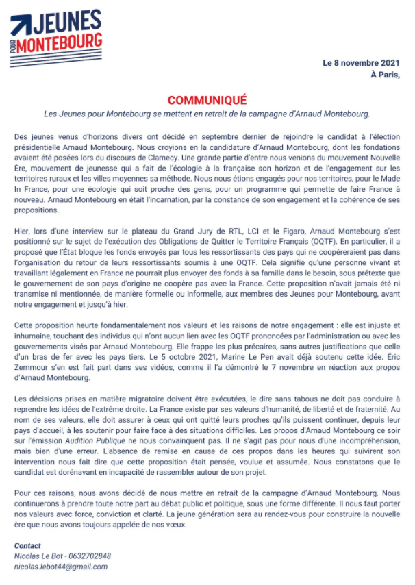PierreLepel's tweet photo. Le compte des "Jeunes avec Montebourg" vient d'être supprimé. Leur communiqué justifiant leur décision : https://t.co/WK7K64ZZ6A