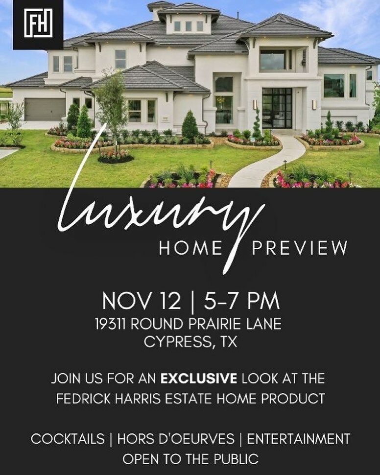tcomptonhtx's tweet photo. You’re Invited! 🥂

Join 𝐧𝐟𝐠 for an exclusive look at the luxury Fedrick Harris Estate home product on Friday, November 12th between 5-7pm in Bridgeland.

Enjoy cocktails, hors d'oeuvres and live entertainment.

We can’t wait to see all of you there!

 ___________________… https://t.co/akoLAAU5tx