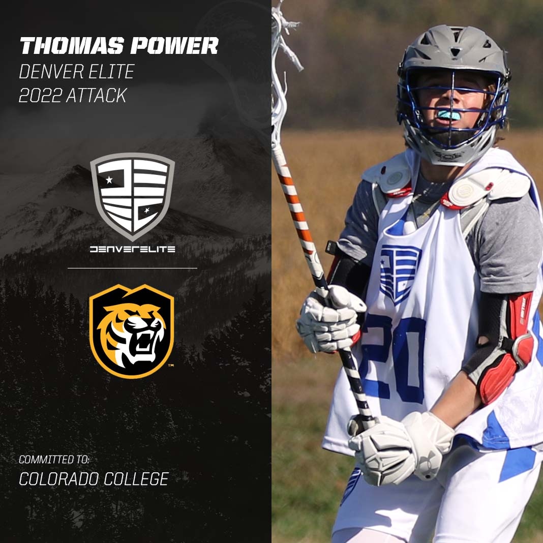lxtclacrosse's tweet photo. Thomas Power, 2022 Attack, Colorado College | Congrats to 2022 Denver Elite attackman, Thomas Power, on his commitment to play DIII lacrosse at Colorado College! The Tigers got a good one in TP! We are proud of you, Thomas - great job! 
#denverelitecommit https://t.co/U2rfxBbhRQ