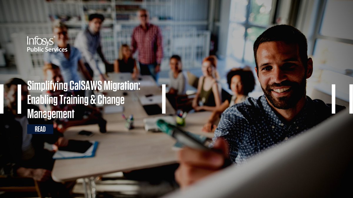 InfosysPS's tweet image. #Training &amp;amp; #change management will be critical for successful migration to the #CalSAWS system. Learn how California counties can navigate this change &amp;amp; enable quick adoption bit.ly/2ZRI7MP