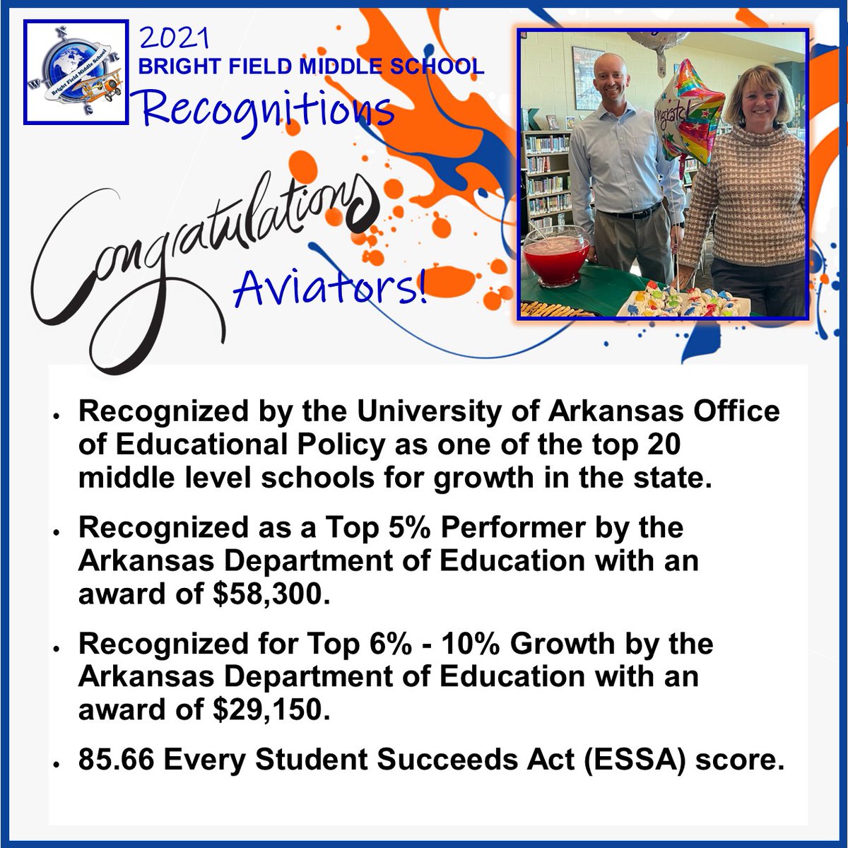 The rewards from lots of hard work!  
Thank you Bright Field Staff, Students, and Families!