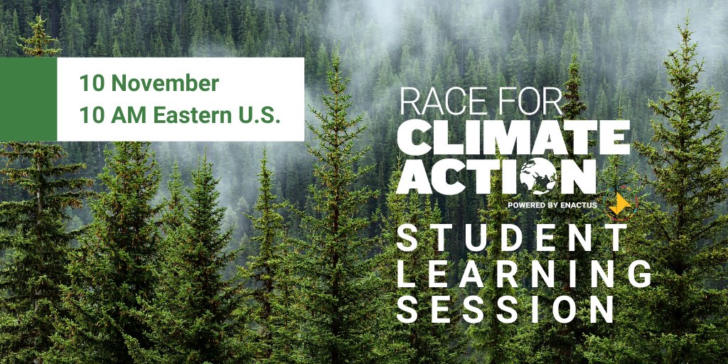 Don't miss the Race for Climate Action Student Learning Session, presented by Jonathan Foley, Executive Director of <a href="/ProjectDrawdown/">Project Drawdown</a> 
Wed, 10 Nov, 10AM EST. 
Go on a deep-dive into the world of climate action! 
Register here> bit.ly/3mTh6RM

#EnactusClimateAction