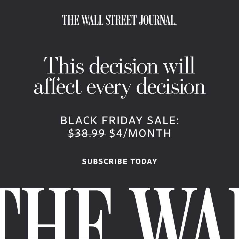 WSJ's tweet photo. Join during our Black Friday Sale: $4 per month.