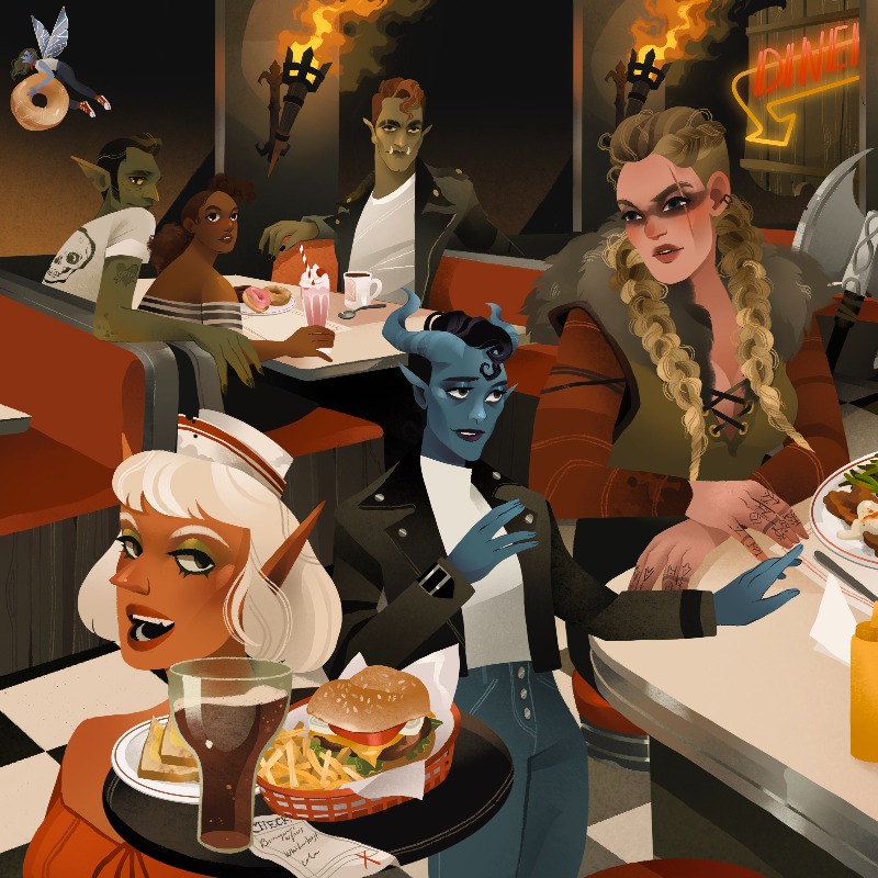 FatMagicRPG's tweet photo. Hungry for adventure? Fat Magic is the only 5e campaign with:
🍔Culinary spells
🍔Edible monsters
🍔Foodie subclasses
🍔The Pact of the Celebrity Chef Warlock
🥟Little food guys
Pre-order Fat Magic and make a feast of your next #dnd game.