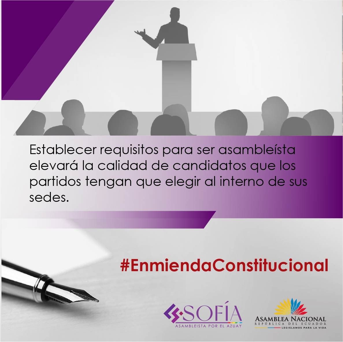 sofisanchezu's tweet photo. El #Ecuador merece una @AsambleaEcuador con legisladores de calidad que sepan elaborar leyes que sirvan en beneficio  para el país.
#EnmiendaConstitucional https://t.co/nf59GnSOBQ
