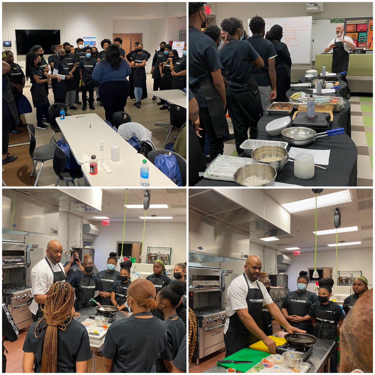 Huge success at FCS South Career Academy for Culinary Bootcamp #1.  100% of students are ServSafe Food Handler certified.  #JobReady #HandsOnCooking <a href="/FCSCTAE/">Fulton County Schools CTAE</a> <a href="/GRAToday/">Georgia Restaurant Association</a> <a href="/FultonEduFDN/">FultonEduFDN</a> <a href="/GeorgiaCTAE/">Georgia CTAE</a> <a href="/DustinDavisCTE/">Dustin Davis-Austin</a> <a href="/DeaKunovac/">Dea Kunovac</a> <a href="/TEaton2000/">Tonya Eaton</a>
