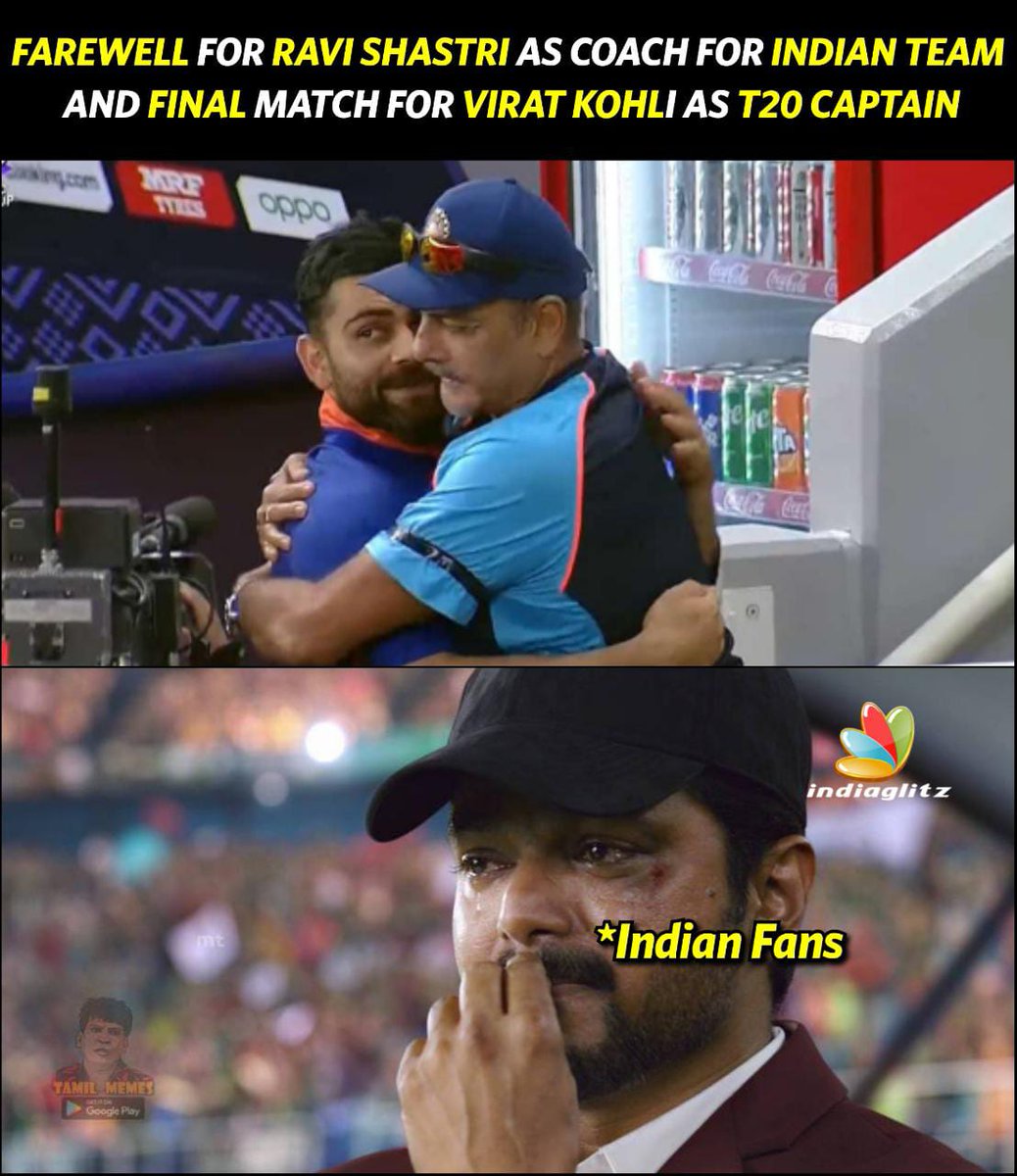 Final Match for Virat Kohli as T20 captain and Ravi Shastri as Head coach 💔

#ViratKohli #RaviShastri #TeamIndia #India #CaptainKohli #Kohli #MentorDhoni #IndianCricketTeam #IGMemes