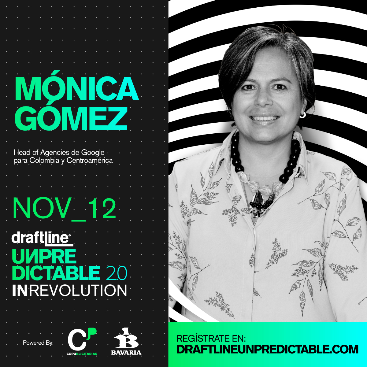 copu___'s tweet photo. 🦾 #InRevolution presenta a Mónica Gómez, Head of Agencies de Google para 🇨🇴 y Centroamérica.⚡
📌 #EventoVirtual
📌 Viernes 12 de Noviembre de 2021, de 9am a 2pm
📌 Inscríbete en https://t.co/bDFAYvU1um
📌 Organiza @draftline_colombia & @copublicitarias https://t.co/SJVDunnuHG