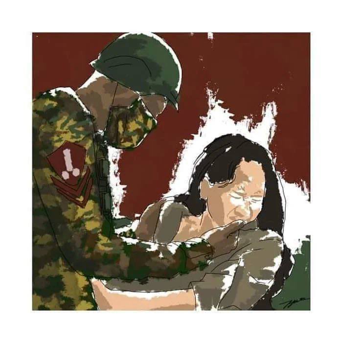 SaiPyaePhyoMau1's tweet photo. MinMinSoe from Pekhon Battalion-336 committed “RAPE” on 62yo woman in NamPhalun tract, Kutkai tsp on Nov7.He even stuffed cloth in victim’s mouth during attempt.But the perpetrator blatantly denied rape charges despite solid evidences&amp;witnesses. #Nov8Coup #WhatsHappeningInMyanmar https://t.co/eVznizgIc7