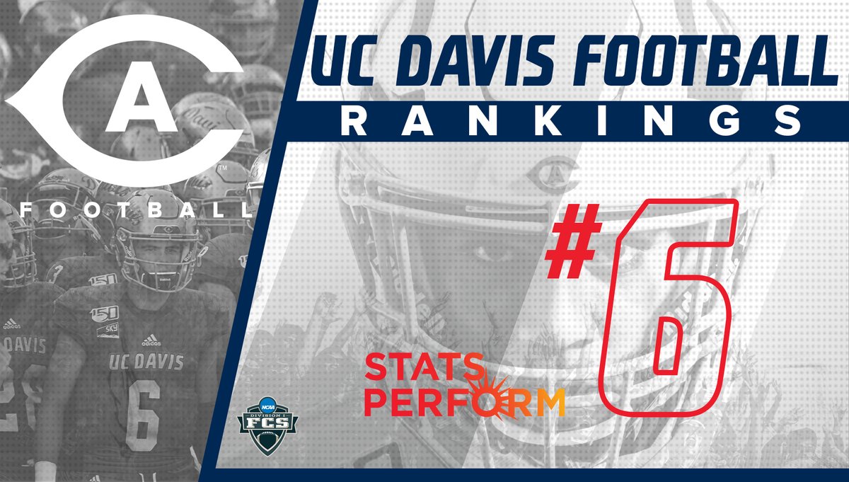 UCDfootball's tweet photo. The Aggies are in the top 5! UC Davis in at #4 in the @WeAreAFCA poll &amp; #6 in the @FCS_STATS -- the highest for the program since Sept. 2019! HUGE @BigSkyFB showdown with #8/7 Eastern Washington this Saturday at 5 pm at UC Davis Health Stadium! #GoAgs
🎟️: https://t.co/IxjfpWhzcw https://t.co/y1GFP63H7N