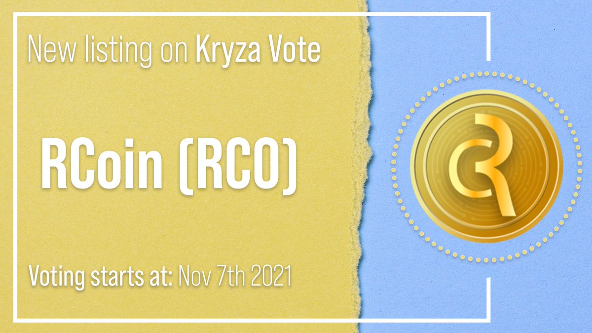 KryzaToken's tweet photo. We are announcing that RCoin is now listed on KRYZA Vote.
Submit your token here:
https://t.co/AINVEonDrU
#rcoin #bsc #krvote https://t.co/tXTDUMSVwA