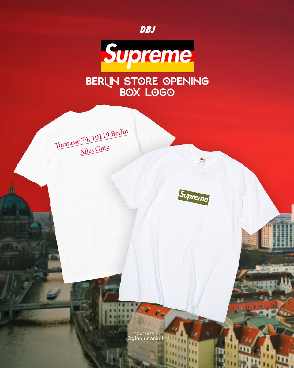 SUPREME BERLIN BOX LOGO TEE WHITE S M L XL 2XL FW21 T-SHIRT