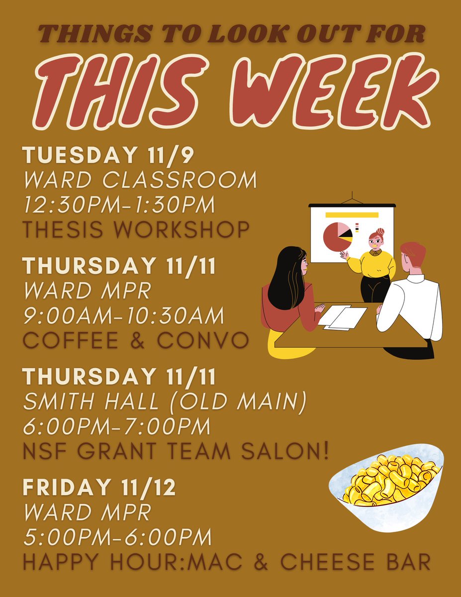 You made it to Week 12! Here’s what we have going on this week!