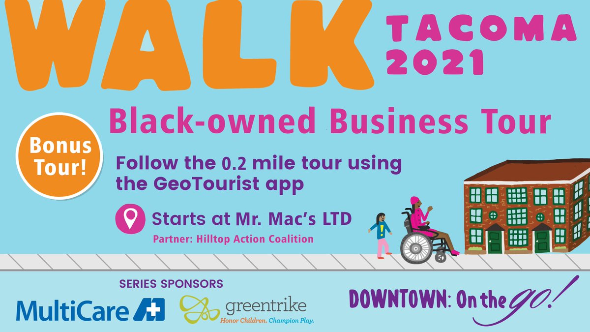 DowntownOntheGo's tweet photo. A bonus tour for the 2021 Walk Tacoma series is now available! Learn about some of historic Black-owned businesses in Hilltop that have an immeasurable impact on the community. Thank you @HilltopAction! #walk253 Take the tour: https://t.co/8qVSc4q9hP or https://t.co/y8vzDMYjOr https://t.co/BT2VsVrX0p
