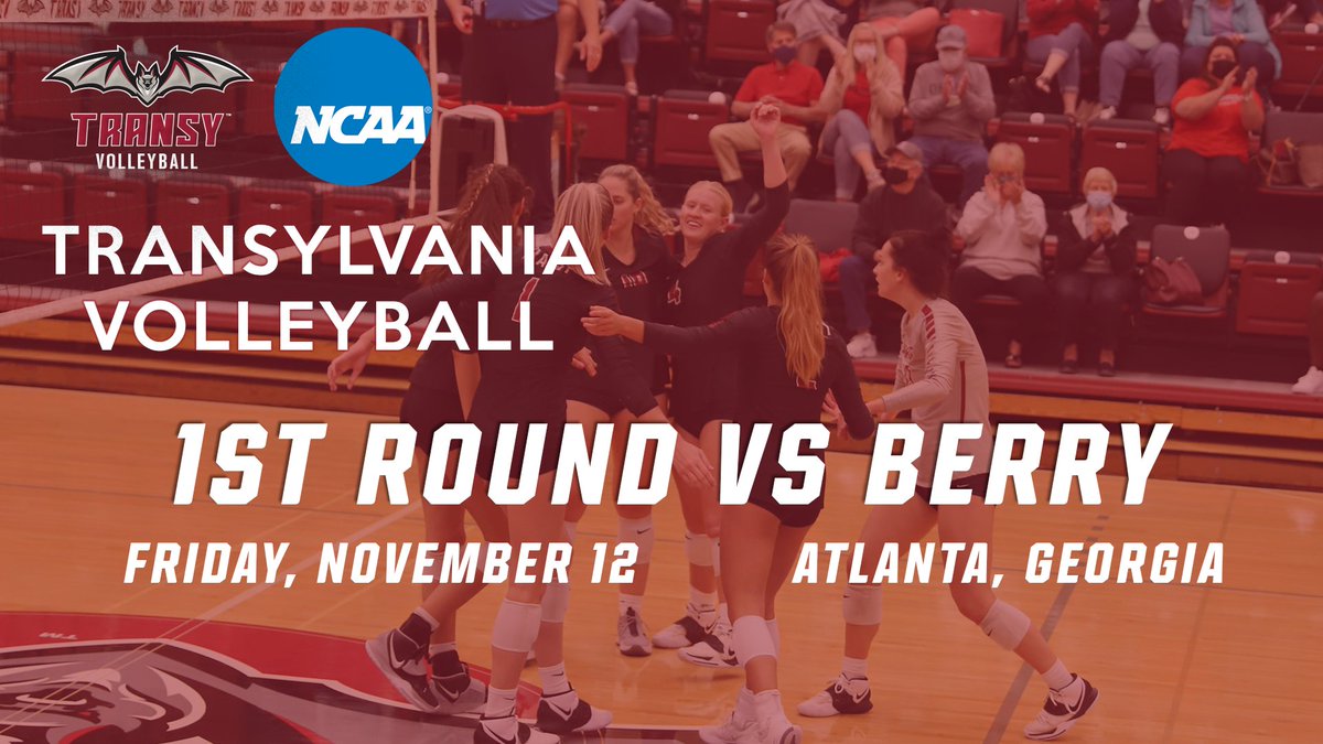 TransySports's tweet photo. JUST IN: @TransylvaniaWVB is headed to Atlanta, Georgia to face Berry College in the 1st round! 

More details to come on https://t.co/djQ0h9E6bL #FlyPios https://t.co/cEIwJHCamS