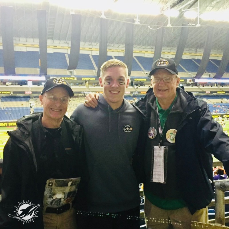 MiamiDolphins's tweet photo. We have nominated @blakeferguson44 as our @USAA Salute To Service Award nominee. Blake's great grandfather, a WWII Navy veteran, first inspired his deep appreciation for the military. 🇺🇸

#FootballUnites x #SaluteToService